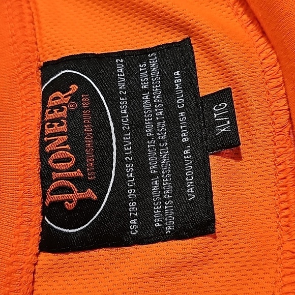 Pioneer XL orange reflective class 2 level 2 traffic short sleeve shirt - Picture 5 of 6